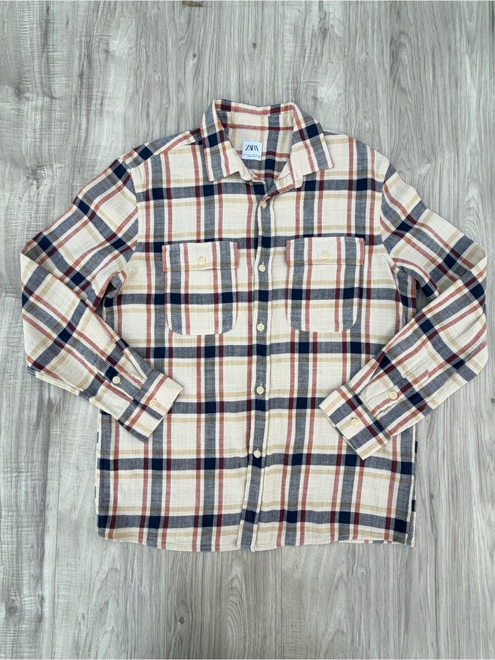 Zara Men's Flannel Plaid Print Shirt
